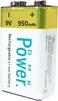 DMK Power 9V (950mAh) Rechargeable Li-ion Batteries, Low Self-Discharge Square Battery Compatible with Smoke Alarm/Detector,
