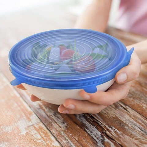 Generic 6Pcs Sets Universal Silicone Stretch Suction Lid-Bowl Pot Lids Fresh-Keeping Cover