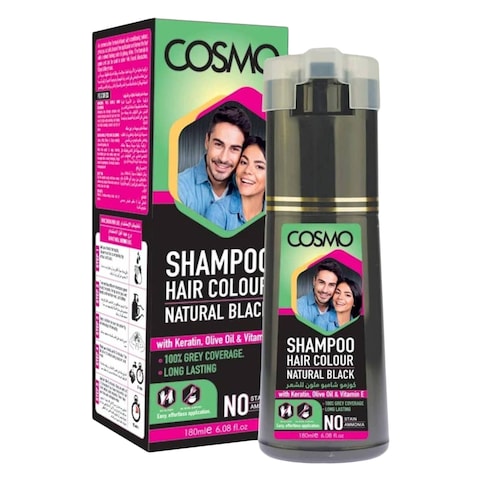 Cosmo Shampoo Hair Colour Natural Black 180ml