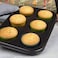 AASTIK 6 Cavity Grid Mold Aluminum Tray Muffin Cup Cake Tray Baking in Microwave Oven Muffin Bread Cake Bakeware Reusable Tray Pan Mould for Deserts, Pastries and Cookies Non-Stick