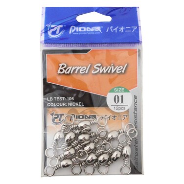 Pioneer Barrel Swivel Size 1 Nickel 12 count
