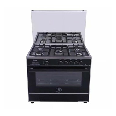 I-Cook Gas Cooker - 90 Cm - 5 Burners - Black - C69SS-GC-511-ICSH-2W-AL
