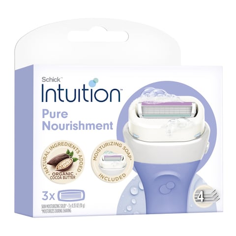 Schick Intuition Pure Nourishment Razor Refill Cartridges for Women 3 Cartridges