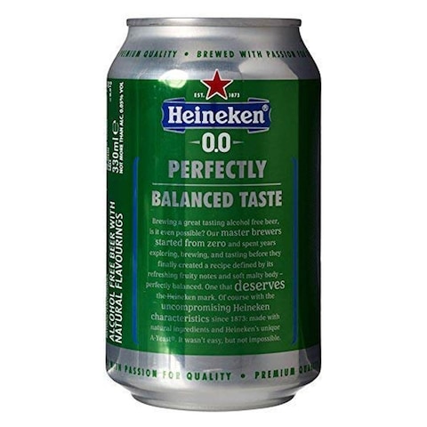 Heineken 0.0 Non Alcoholic Beer Can 330ml Pack of 6