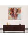 Decdeal Hd Printed Frameless Elephant Head Canvas Painting Multicolour