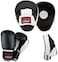 Max Strength Curved Black Focus Pads Rex Leather + Boxing Gloves 12Oz
