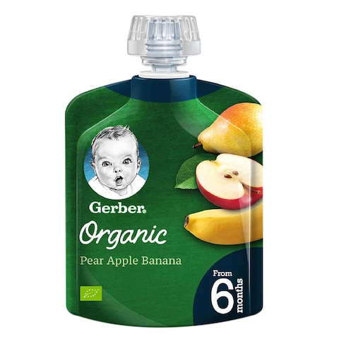 Gerber Organic Pear Apple And Banana Puree 90g