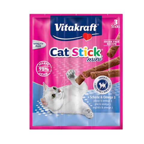 VitaKraft Mini Plaice And Omega 3 Cat Food Stick 18GR