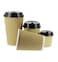 YESOCEA [50 Set] 4 oz. Kraft Disposable Coffee Cups With Lids - Triple Wall Ripple Brown Hot Paper Cups for Tea, Drinks To-Go