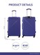 ParaJohn ABS Hardside Spinner Check In Medium Luggage Trolley, 24 Inch, Navy