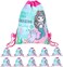 Drawstring Bag for Boys/Girls Travel Storage Package Cartoon School Backpack Children Kids Birthday Party Favors Bags 10 pcs Mermaid