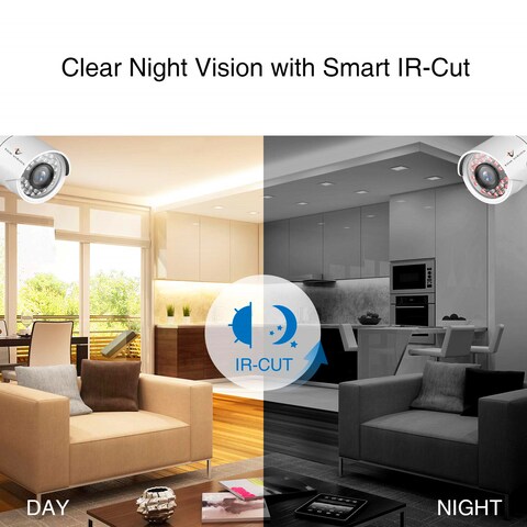 Tomvision - 4Channel AHD Camera KIT with 1TB Hard Disk 2MP/720P CCTV Security Recording System Kit 3Pcs Outdoor Bullet 1Pc Indoor Camera and P2P Cloud Alarm System Home Security (4Channel(1TB), 1Indoor&amp;3Outdoor)