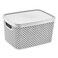 Diamond Storage Box With Lid White 7L
