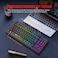 HXSJ 2.4G Wireless Keyboard 87 Keys Multimedia Function RGB Backlit Rechargeable Keyboard for Computer Laptop Home Office (L100 Black)