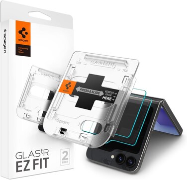 Spigen GLAStR EZ-Fit for Samsung Galaxy Z Flip 6 Screen Protector outer Front screen Tempered Glass - [2 Pack]