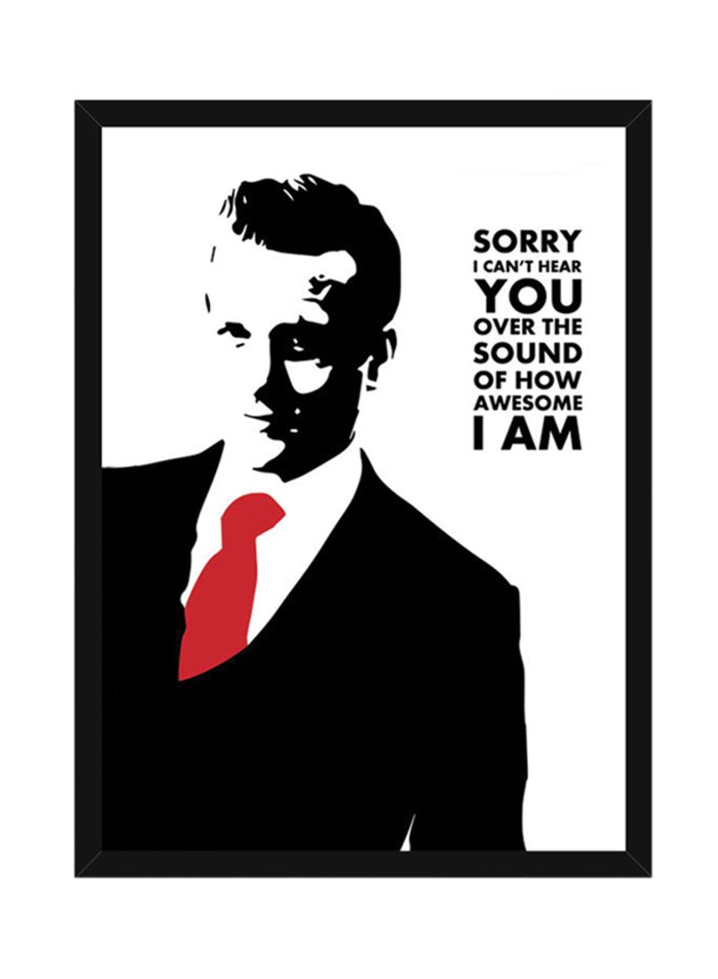 Spoil Your Wall Suits Harvey Spector Quote Wall Poster With Frame White/Black/Red 40x55cm