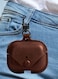 AirPods Pro 2 Case Leather Case Cover with Keychain Compatible with Apple AirPods Pro 2nd Generation 2022 Dark Brown