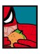 Spoil Your Wall Spiderman Super Hero Pop Art Wall Poster With Frame Red/Blue/White 40x55cm