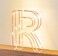 Golden Letter R Glowing with LED Lights 25cm