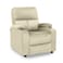 In House Velvet Classic Cinematic Recliner Chair With Cups Holder - Light Beige - NZ70