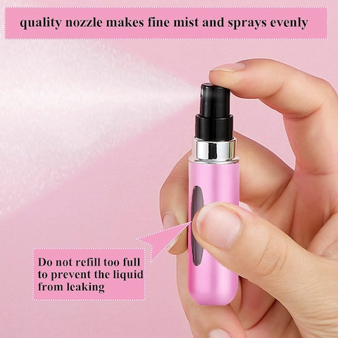 Generic 5 Pcs Portable Mini Refillable Perfume Atomizer Refillable Bottle, Empty Spray Bottle for Traveling, Multicolor