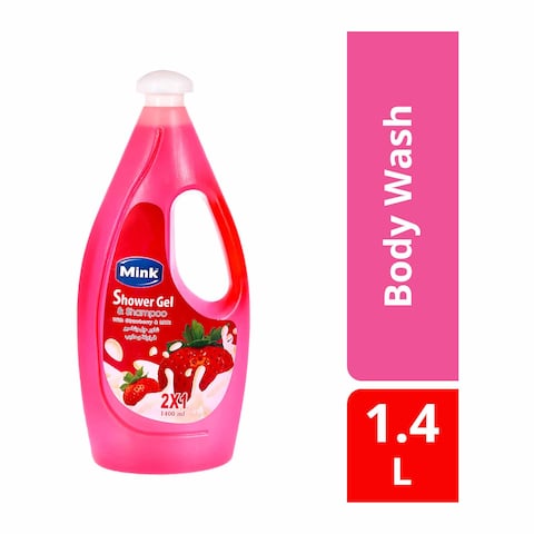 Mink Shower Gel &amp; Shampoo, Strawberry - 1400 ml