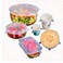 Silicone Stretch Fresh Food Storage Cover Stretch Bowl Lids 6 Pack, Clear