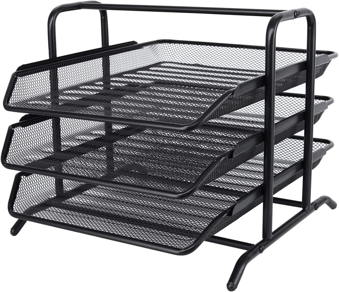 Buy EasyPAG Mesh 3 Tier Office A4 Filing Tray Desk Tidy File Holder ...