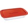 Generic Rectangular Baking Pan With Lid 2.9 Liters In Tempered Glass - - 39.5X24 Cm