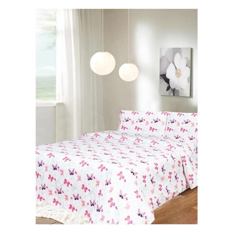 Home &amp; Beyond ART057 King Printed Microfiber Flat Sheet Set 2499