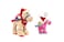 Bundle item - Beige camel with Santa hat with Merry Christmas print on red bandana, size 18cm + Dark Pink key ring with Santa Hat 12cm