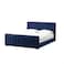 In House Martos Velvet Bed Frame - Single - 200x100 cm - Dark Blue