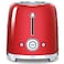 Smeg 50's Style Toaster TSF02RDUK, 1500 W, Red, 6 Toasting Levels