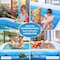 HEXAR&reg; Inflatable Swimming Pool Kiddie Pool Large Size Blow Up Swimming Pool for Family Adults Kids Toddler Giant Rectangle Lounge Blowup Pool for Indoor Outdoor Backyard Ground (180 X 140 X 60 CM)