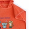 Milk&amp;Moo Kids Poncho 100% Cotton Hooded Beach Towels for Kids Open Sided Ultra Soft and Absorbent Jungle Friends Embroidery One Size 22,5x24 inch (57x61 cm) Orange