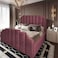 In House Taj Velvet Bed Frame - King - 200x180 cm - Dark Pink