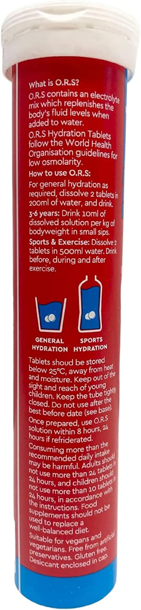 O.R.S Hydration Tablets With Electrolytes, Vegan, Gluten And Lactose Free Formula, Strawberry Flavour 24&#39;s