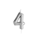Silver Number  '4' Candle