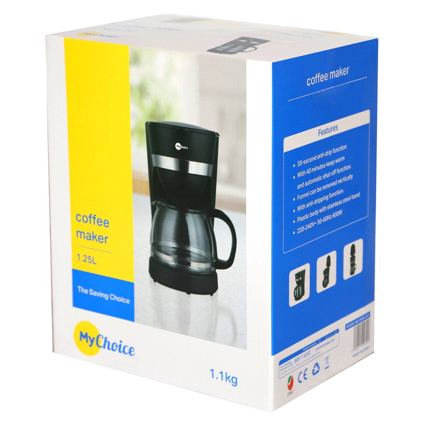 MyChoice Coffee Maker MCM-257 Black 1.25L 600W