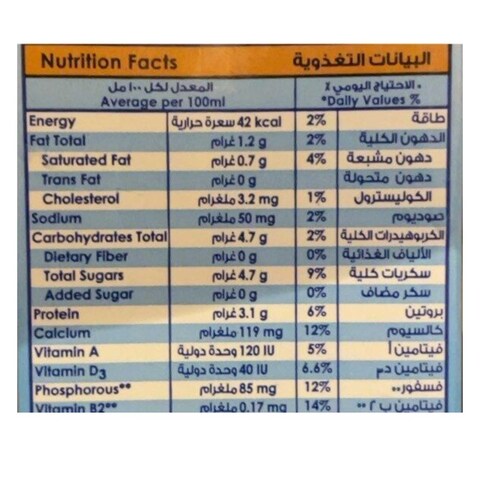 Nadec Long Life Low Fat Milk 1L