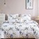 Luna Home King size 6 pieces bedding set, without filler, spring flower design, cobalt color.