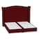 In House Al Dimashqi Linen Bed Frame - King - 200x180cm - Burgundy