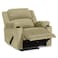In House Velvet Rocking Cinematic Recliner Chair With Cups Holder - Dark Ivory - Lazy Troy