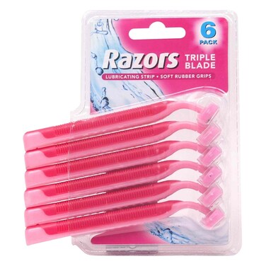 Uncle Bills Triple Blade Disposable Razor For Women 6 Pieces