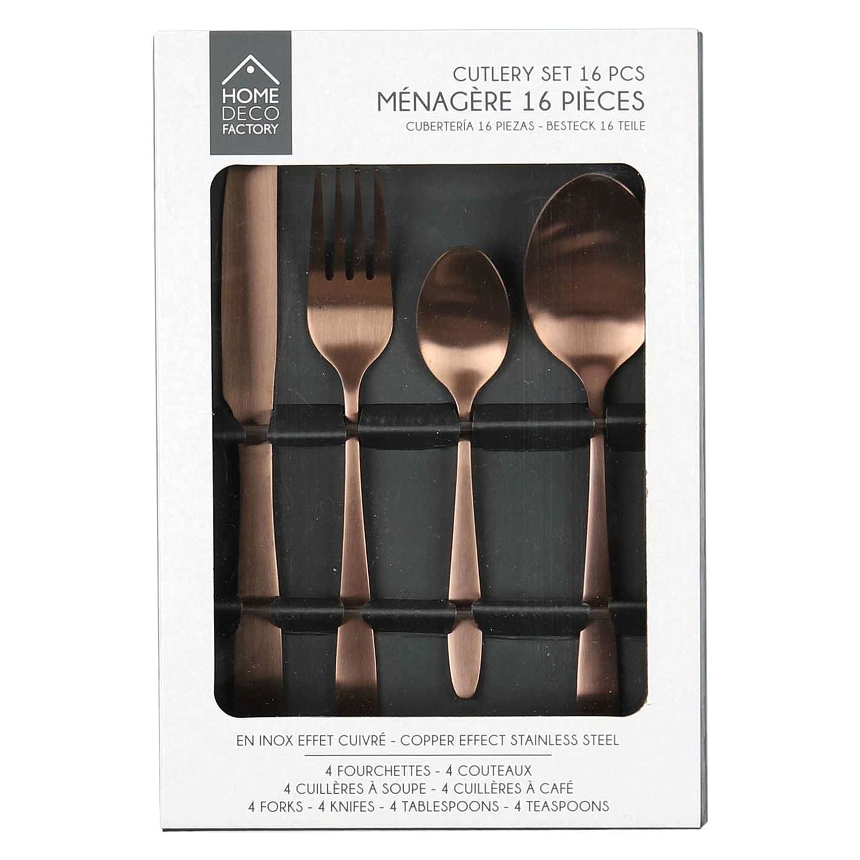 Buy Home Deco Factory M8 Copper Effect Stainless Steel Cutlery Set