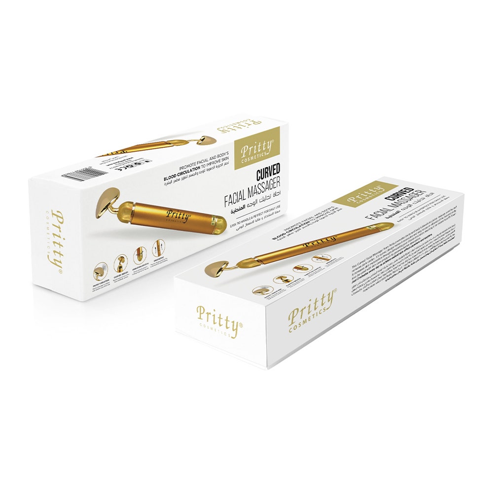 Pritty Curved Facial Massager, Gold