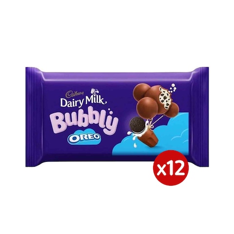 Cadbury Dairy Milk Bubbly With Oreo Chocolate Bar - 43 grams - 12 Pieces