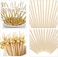 100PCS Cocktail Picks, Cocktail Toothpicks for Appetizers Picks, Bamboo Cocktail Skewers for Appetizers Wedding Party Toothpicks, Gold and Sliver