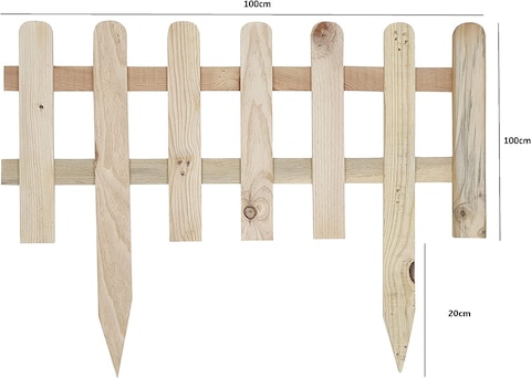Egardenkart® Garden fence wooden pickets (30cmx100cm, Beige)