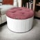 Wooden Twist Banquette Handmade Tufted Solid Wood Pouffe Ottoman